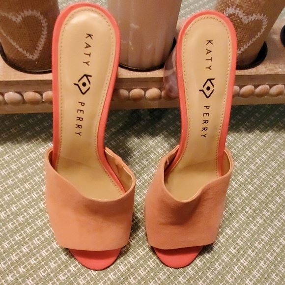 Katy Perry clear chunky heel slides - Picture 3 of 5